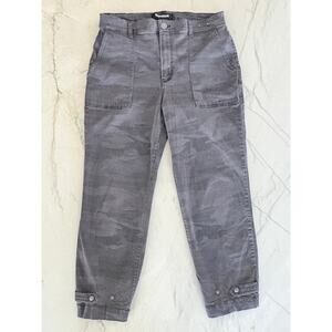 Express Cropped Straight High Rise Gray Camo Pants Size Women's 10